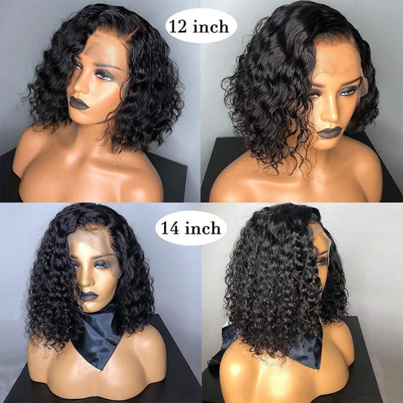 Wholesale Brazilian Virgin Human Hair Front Lace Wig Transparent Swiss Lace Wig Jerry Curly Lace Front Wigs for Black Women