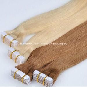 613# Blonde PU Tape Skin Weft Hair Extension 1.5g Intact Human Hair