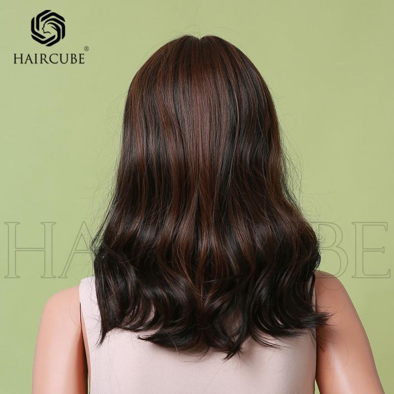 Freeshipping Synthetic Wig for Women Dark Brown Highlights Natural Hair Wig Middle Part Long Wave Wigs Heat Resistant Dropshipping Wholesale