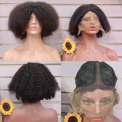 Mongolian Afro Kinky Curly Wig Lace Front Human Hair Wigs for Black Women Pre Plucked 150 Density, Curly Full Lace Human Hair Wig