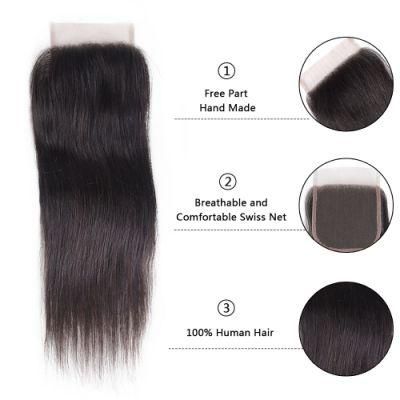 Free Style Human Hair Lace Closure Silky 12inches