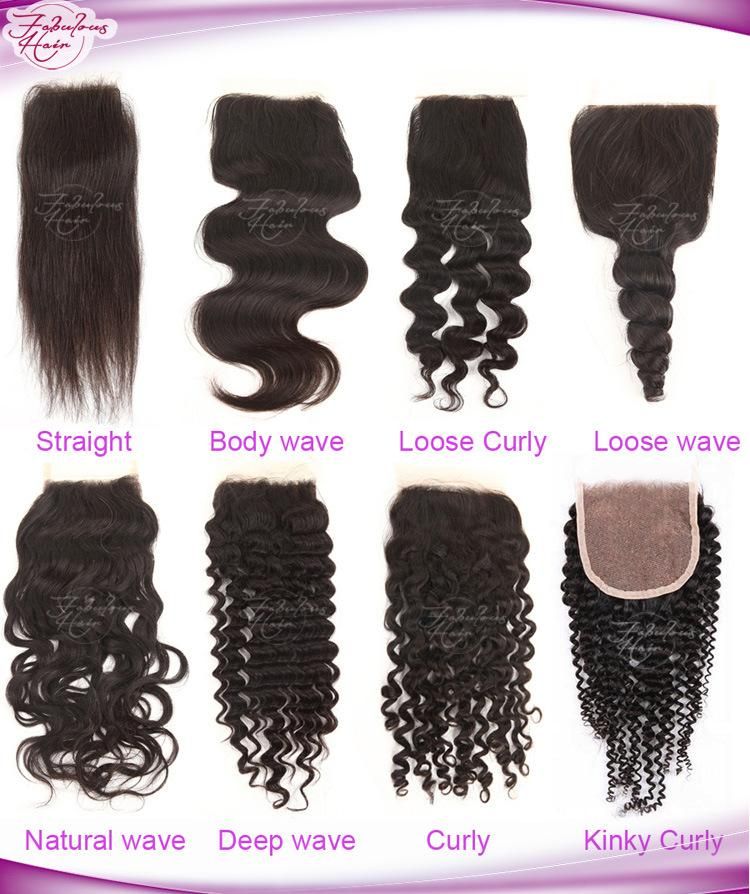 4*4 Kinky Curly Brazilian Natural Human Virgin Hair Lace Closure