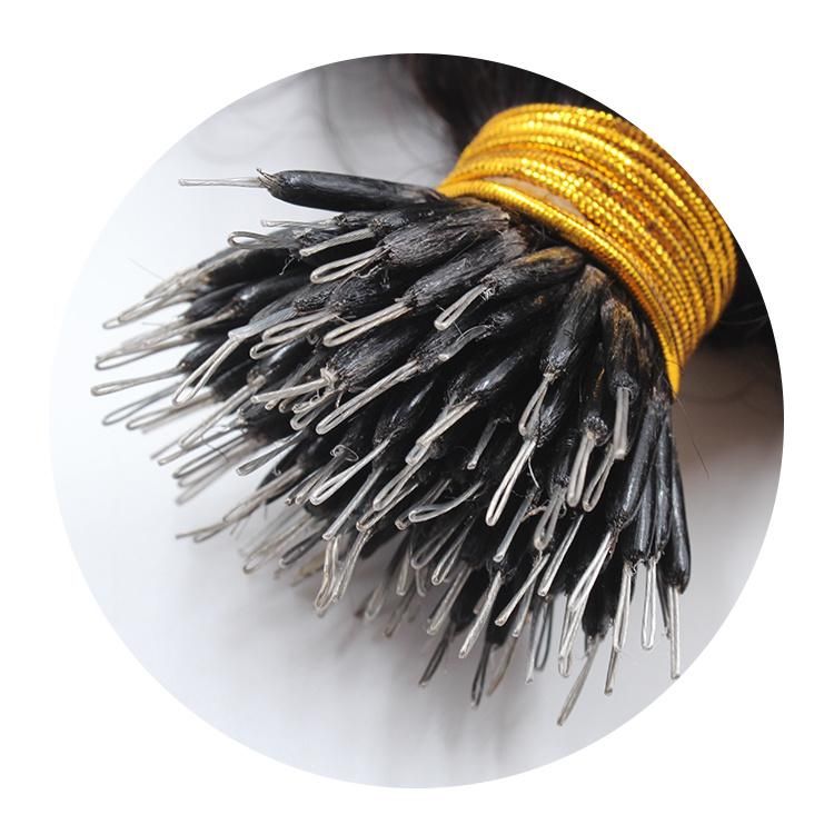 10A Grade Brazilian Human Extension Virgin Kinky Curly Nano Ring Remy Hair Weft