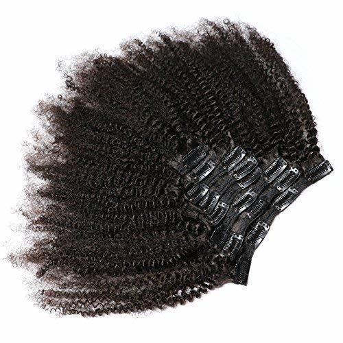 Kbeth Customized Human Hair Extensions for Afro Black Woman Afro Kinky Curly Clip in 9A Brazilian Real Remy Hair Kinky Curly Clip Ins Human Hair Extension