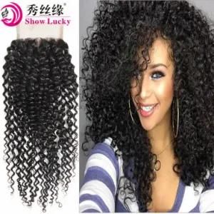 Wholesale Unprocessed 100% Virgin Brazilian Hair Kinky Curly Closure Swiss Top Lace Closures for Beauty Women
