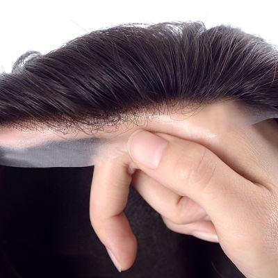 French Lace Middle Clear Poly Around Stock Men Human Hair Wig
