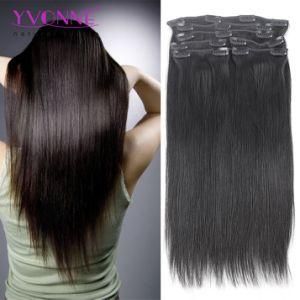 Yvonne Brazilian Straight Virgin Hair Clip in Human Hair Extensions 7 Pieces/Set Natural Color 120g/Set