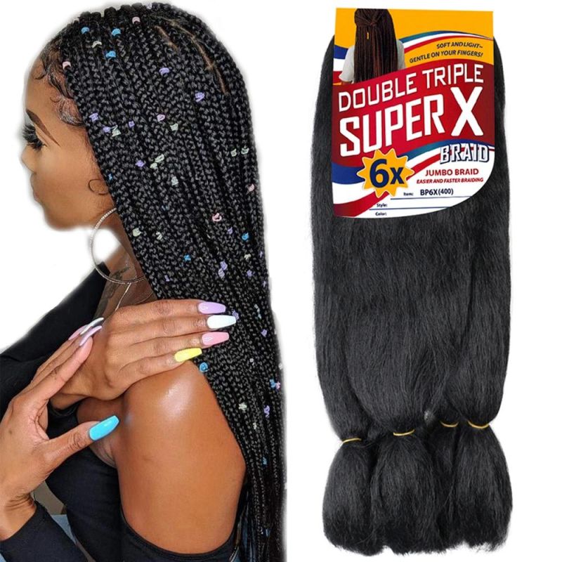Synthetic High Quality High Temperature Fiber 24inch 6X Super Jumbo Hair Crochet Braids