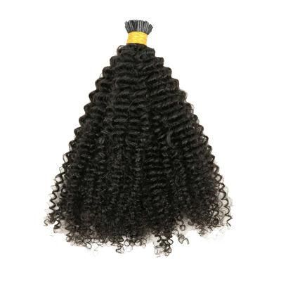 12A Cuticle Aligned Human Hair Jerry Curly Remy I Tip Hair Extensions