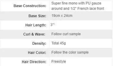 Human Hair Mono Hairpiece