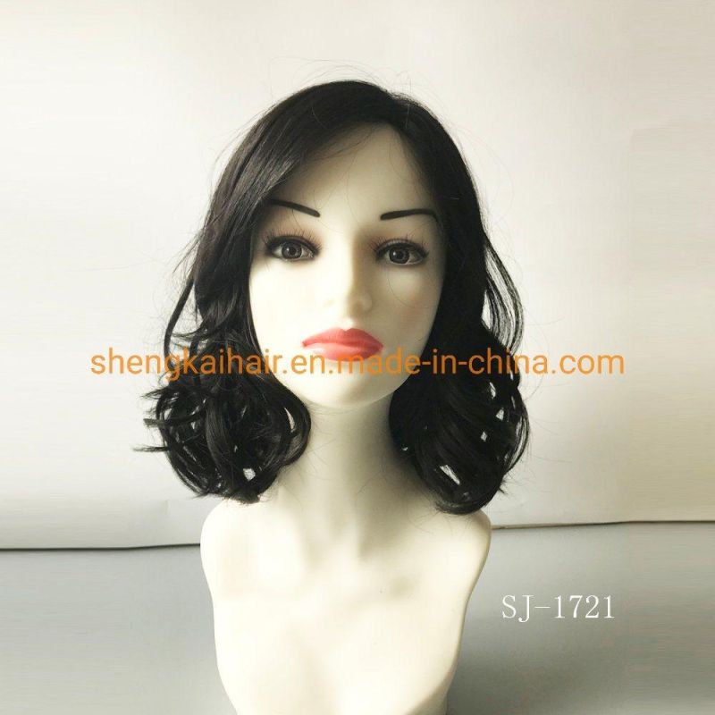 Human Hair Synthetic Hair Mix Kanekalon Monofilament Synthetic Hair Wigs