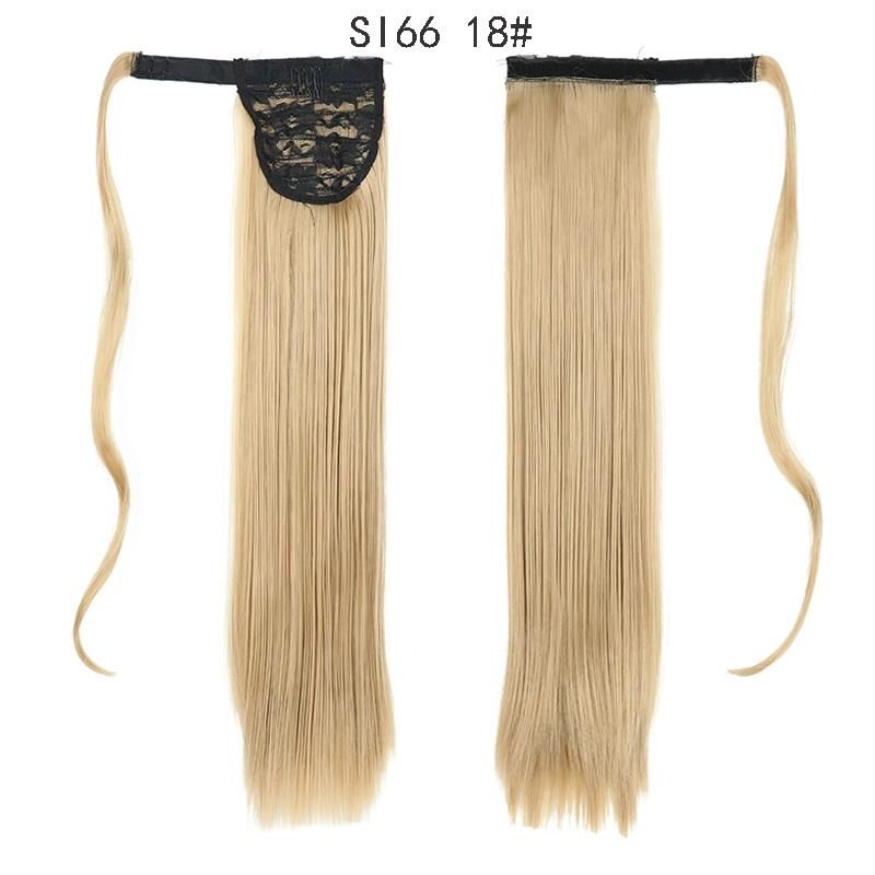 Synthetic Long Straight Wrap Around Clip in Ponytail