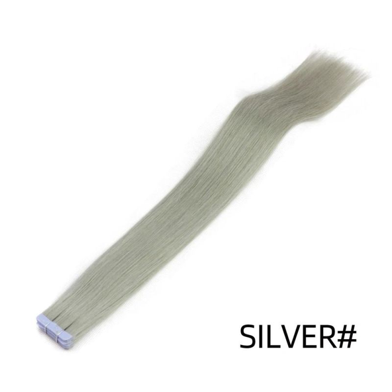 Human Hair Tape Extensions European Natural Seamless Skin Weft 14" Black Brown Blonde 100% Virgin Remy Hair 40 PCS