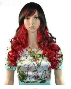 Fashion Women Color Highlights Neat Bang Ringlet Dazzle Colour Wigs