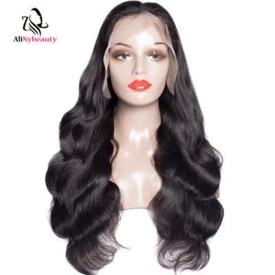 Alinybeauty Peruvian Body Wave Hair 100% Human Hair Wig Full Lace Wig