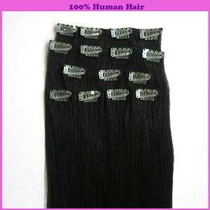 Brazilian Straight T Natural Black Clip-in 100% Human Hair
