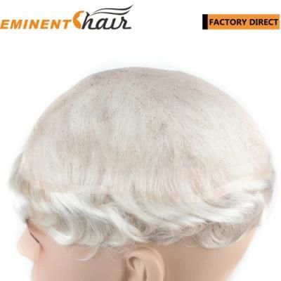 Full Lace Men&prime; S Grey Hair Toupee Natural Effect