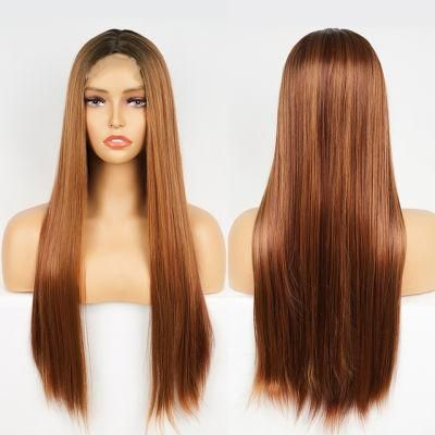Long Straight Synthetic Hair Lace Front Wigs for Women Natural