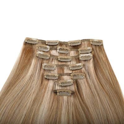 Long Lasting Double Drawn Seamless Clip in Hair Extension 100% Remy Human Clip on Remy Hair.