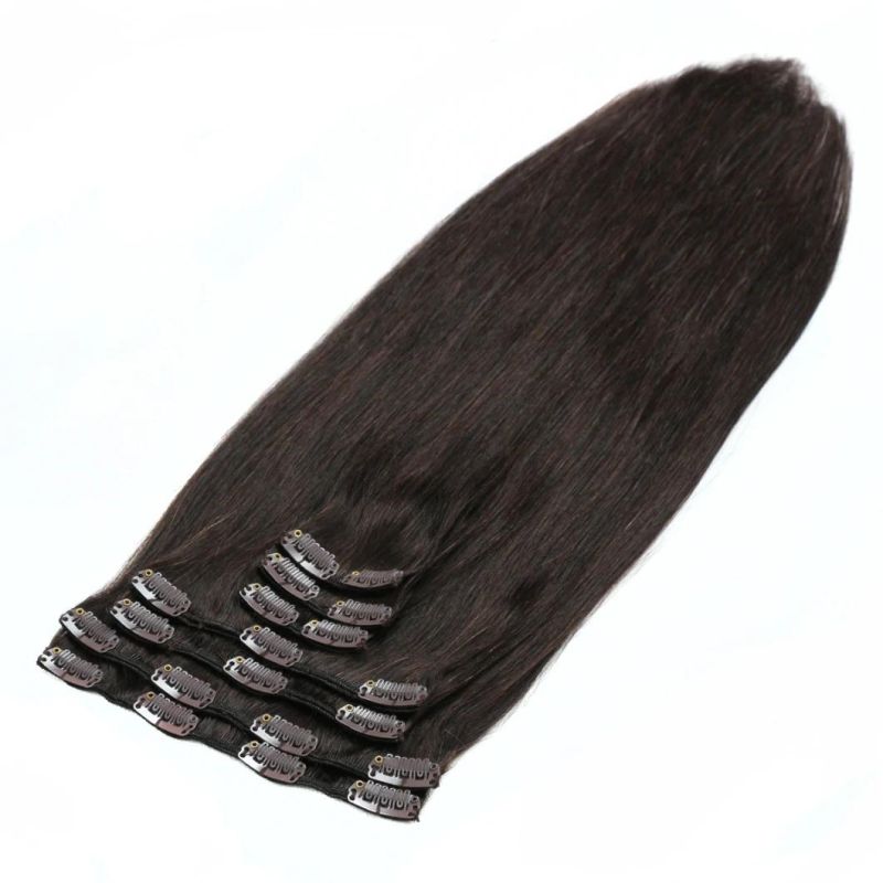 Factory Price Top Grade Double Drawn Skin Weft Seamless Clip in Human Hair Extension