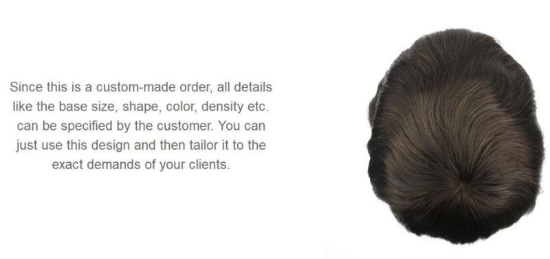 Men′s Real Human Hair Fine Mono Toupee Wig