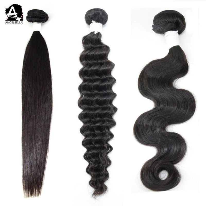 Angelbella The Best Virgin Indian Hair 1b# Raw Human Hair