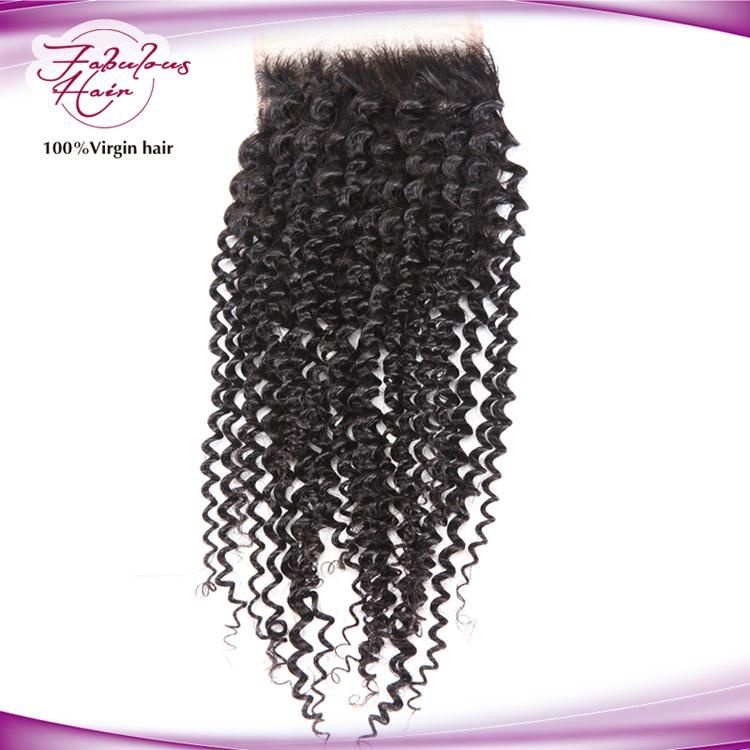 Kinky Curly Lace Closure Wholesale Price Brazilian Human Hair