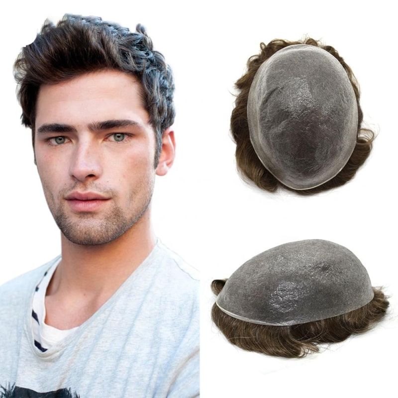 Kbeth Top Quality Super Thin Skin Base Invisible Knots Natural Mens Human Hair Wigs Virgin Human Hair Toupee Made in China Factory Wholesale