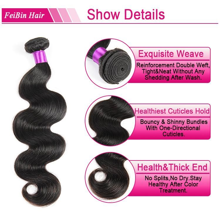 Body Wave Brazilian Human Hair Extensions with Closure