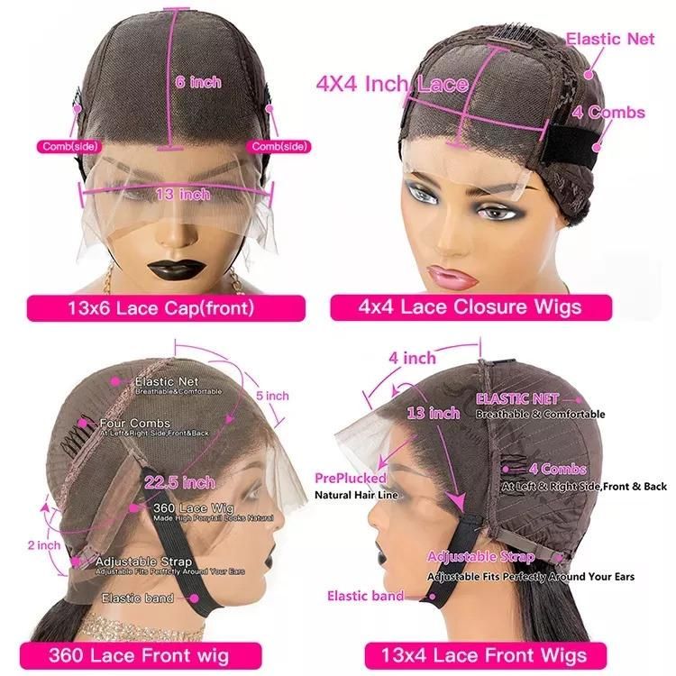 Transparent Lace Front Wigs for Virgin Brazilian Straight