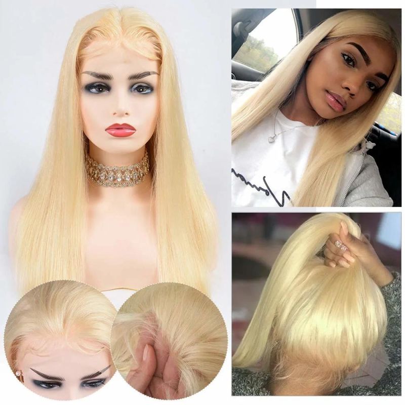 613 Blonde Human Hair Wigs 13X4 Lace Front Wigs for Women Brazilian Straight Human Hair Wigs 12 Inches