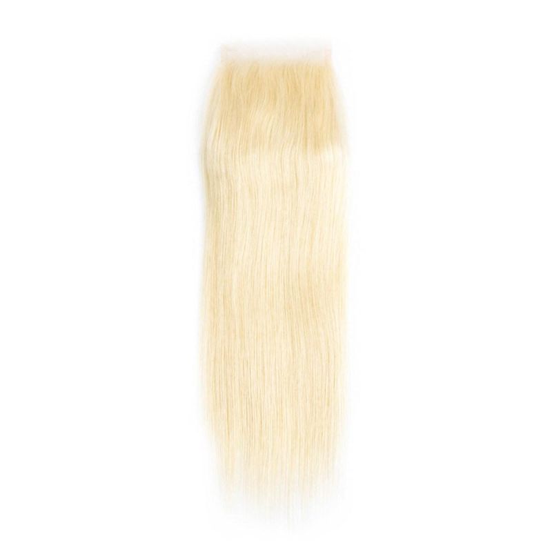 100% Brazilian Human Hair Straight Blonde 4X4 Lace 613 Hair Closure