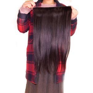Peruvian Natural Black Straight Clip in 100% Human Halo Hair Extension Fish Line Hair Extension