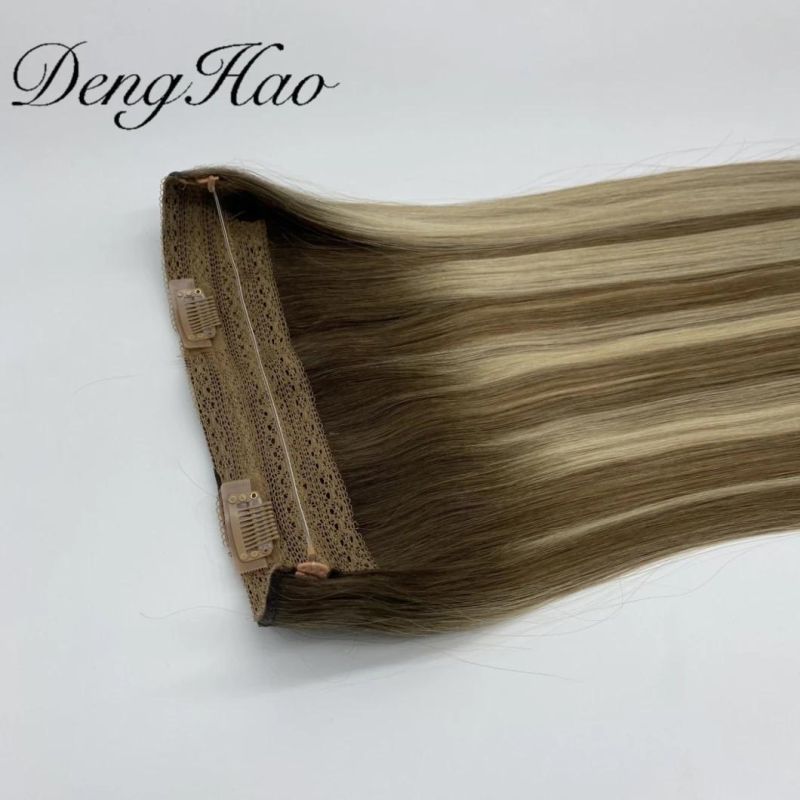 Straight Brazilian Hair Weave Halo Hair Extensions Remy Hair