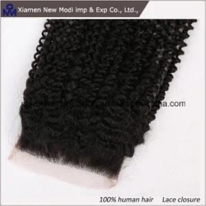 China Cruly Human Hair Lace Closure Hair Extension