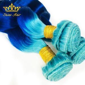 Two Tone Color Bundles Green/Blue Loose Wave 100% Human Hair Custom Color Hair Bundles