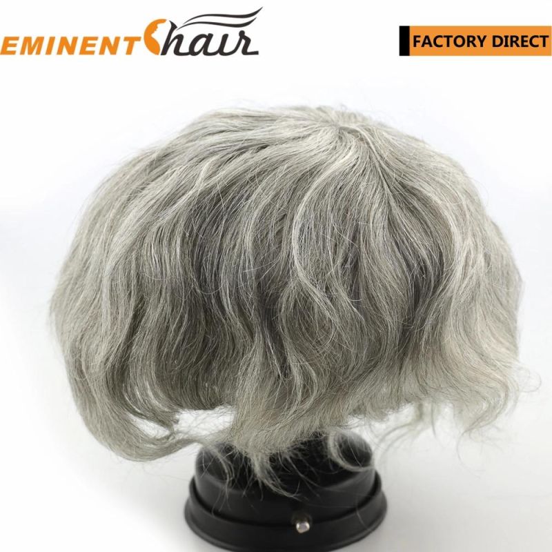 Custom Indian Hair Lace Base Human Hair Replacement Men′s Toupee