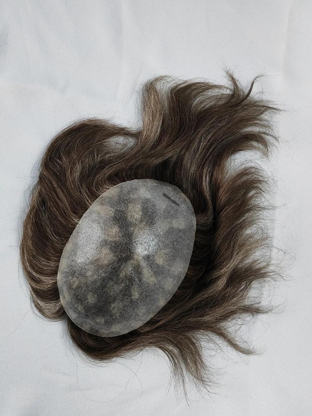 2022 Most Natural Custom Made Clear PU Base Injection Toupee Made of Remy Human Hair