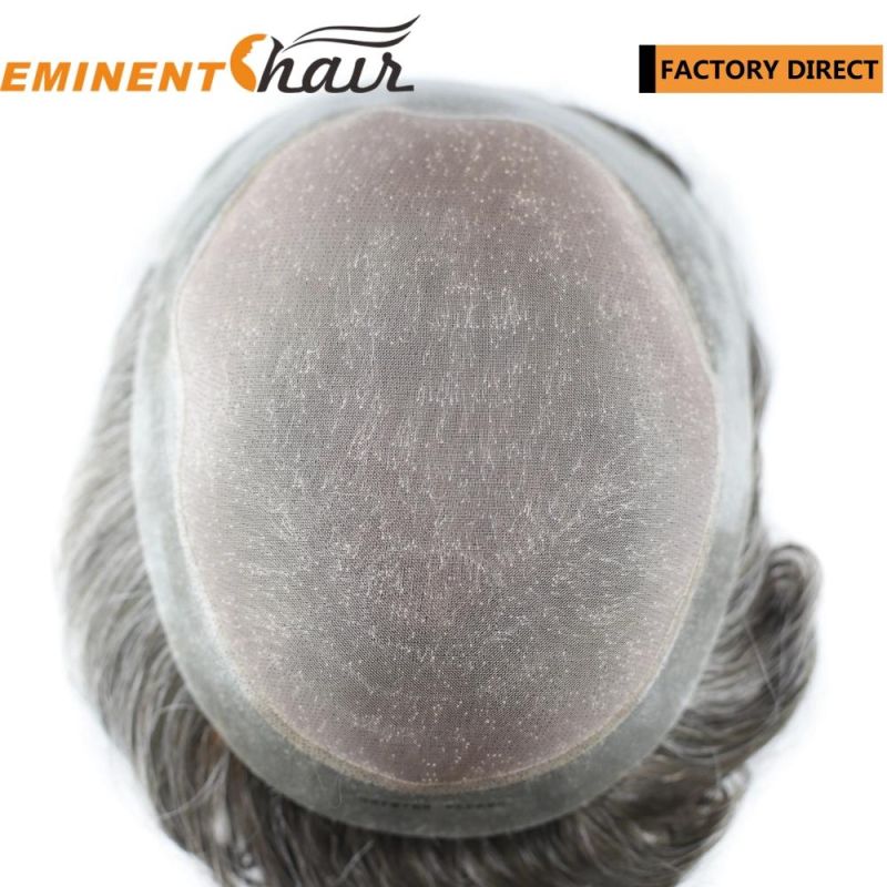 Durable Mono with Clear PU Indian Hair Men′ S Hair System
