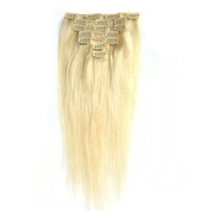 16&quot; #22 Clip in Remy Hair Extensions Blonde Straight 7PCS