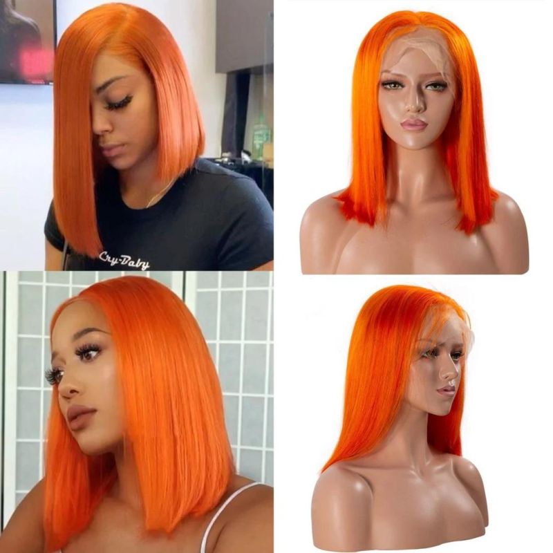 Colorful Short Bob Lace Front Wigs High 180 Density