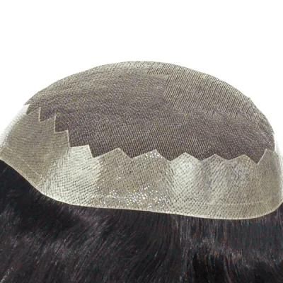 French Lace with Skin Around Indian Hair Lace Toupee