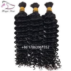 3PCS Human Hair Deep Wave Bulk Brazilian Unprocessed Hair Natural Color Bulk