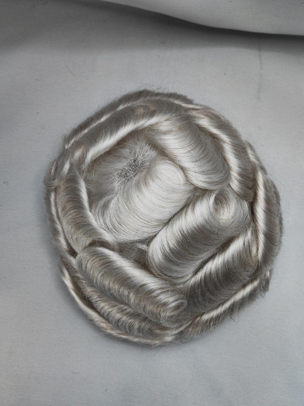 2022 Hand Knotted Clear PU Base Hair System Made of Remy Human Hair