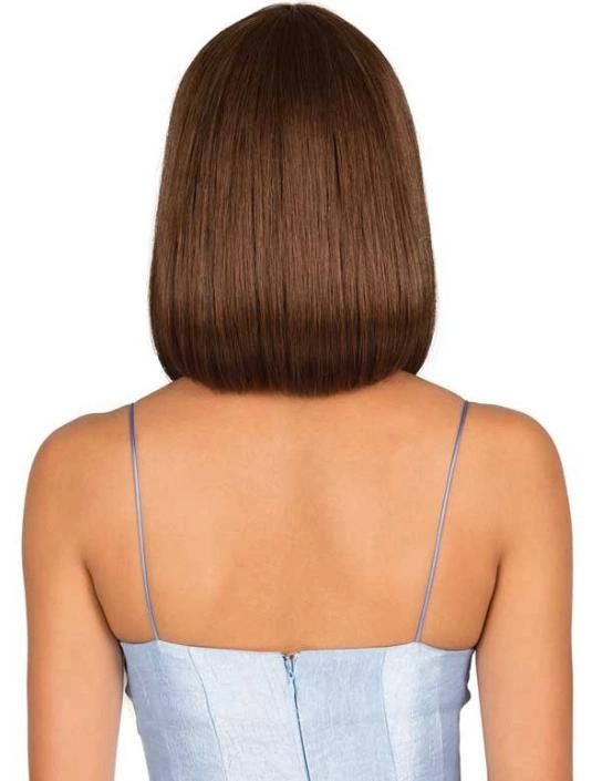 Brown Color Cuticle Aligned Brazilian Human Hair Wig with Bang