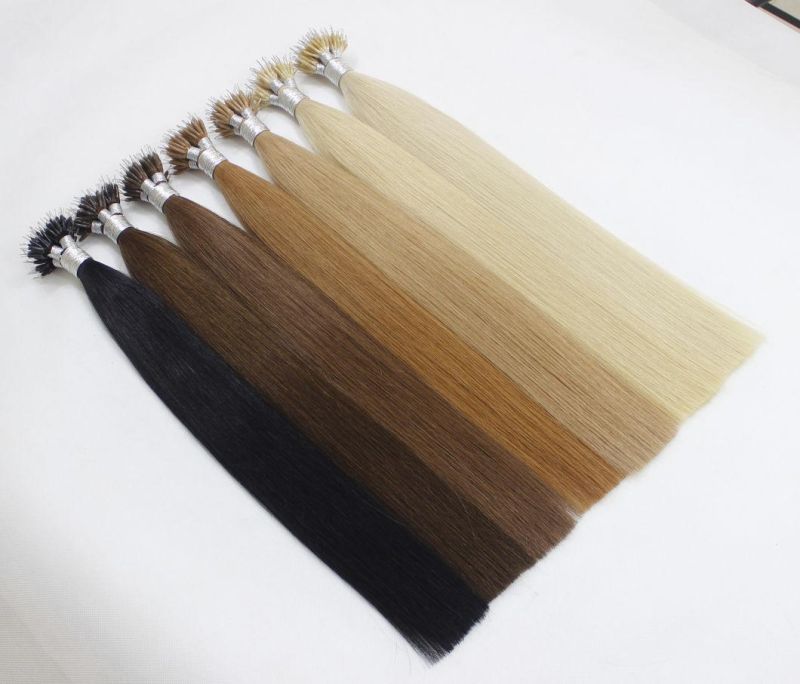 Nano Ring Extensions Brazilian Straight Human Hair Bundles Back Brown Blond Color Remy Human Hair Extensions