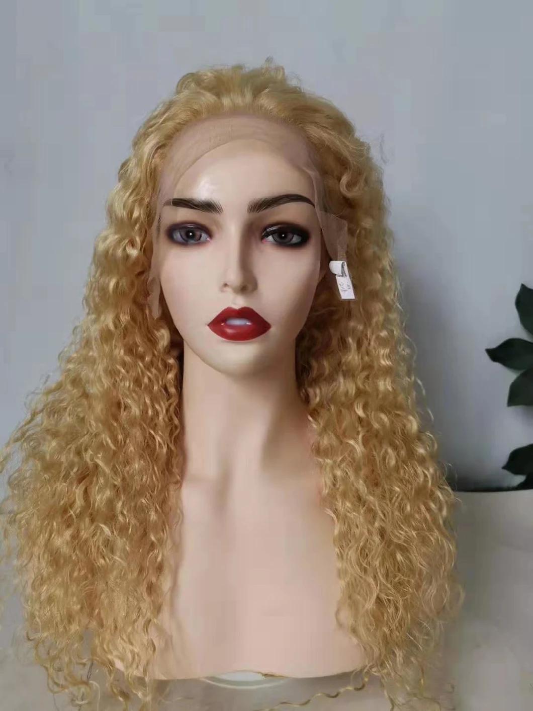 613# Blonde Color Brazilian Curly Human Hair Lace Wig