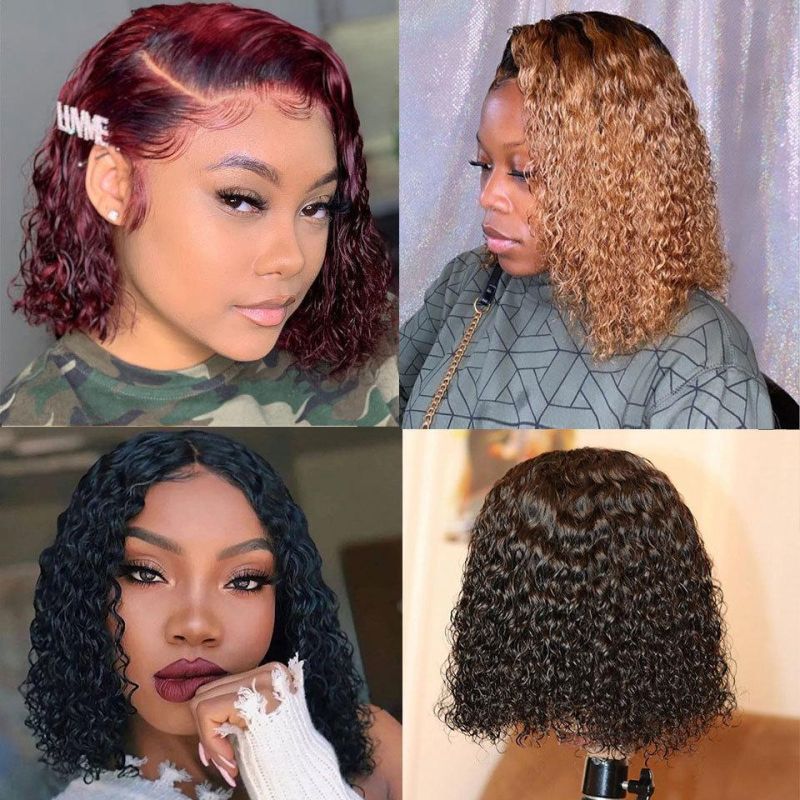 Kbeth Human Hair Wig for Black Women Remy Glueless 12 14 Inch 11A Custom Kinky Curly 100% Virgin HD Full Lace Closure Wholesale Cheap Color Bob Wigs Factory