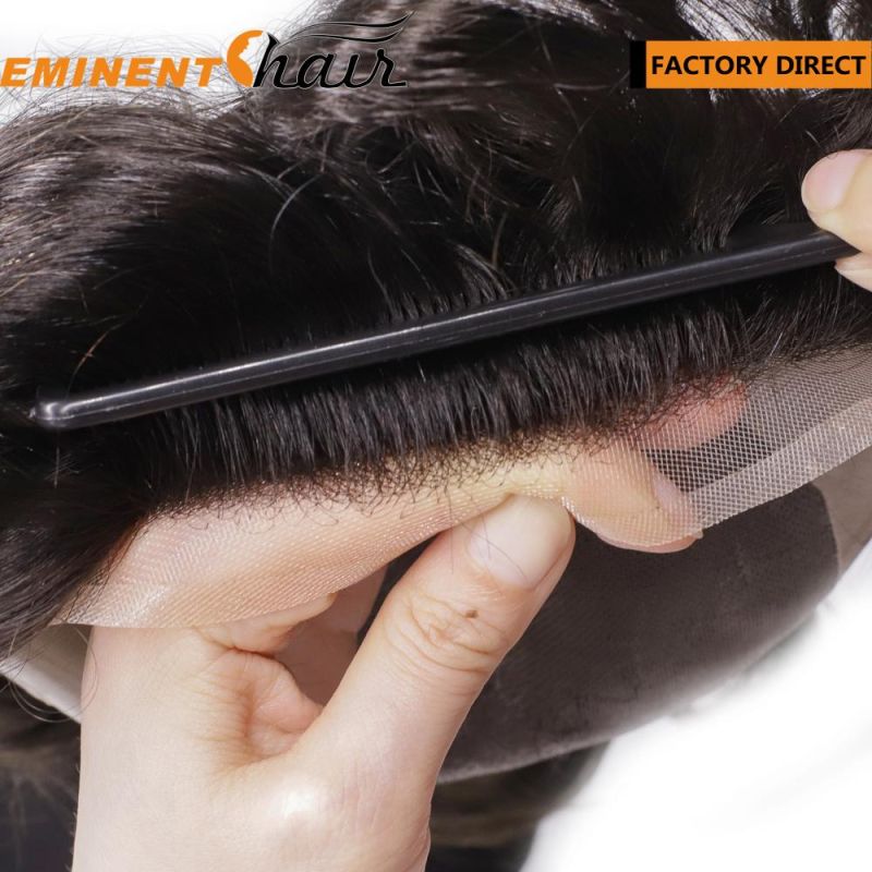 Fine Welded Mono Indian Hair Toupee Men′ S Hair Prosthesis