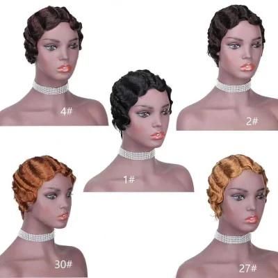 Cheap Human Hair Machine Made Wig Pixie Wigs